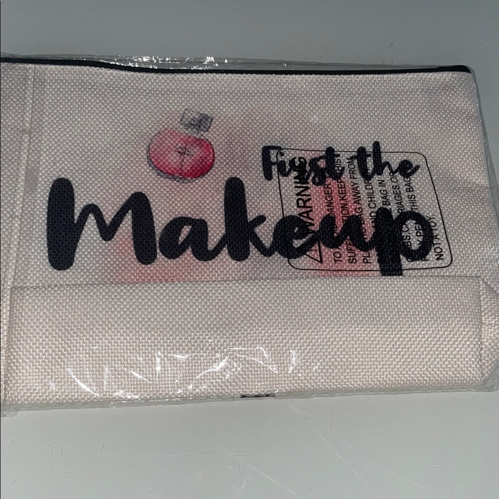 Makeup Pouch with Black Text